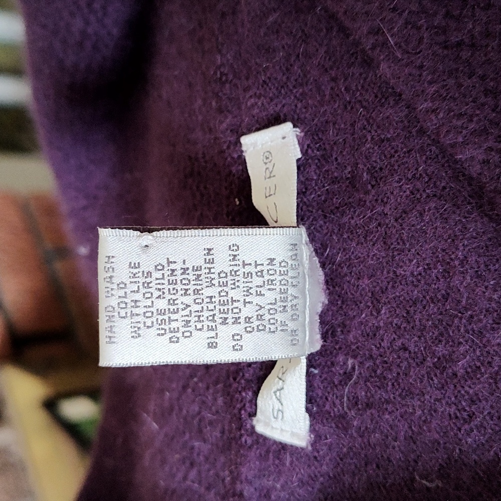 Sarah Spenser Angora and lambswool split neck collared sweater size L - Picture 5 of 8